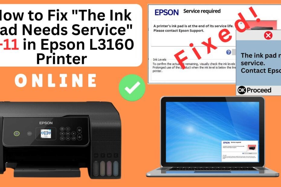 How to fix the ink pad needs service in Epson L3160 printer