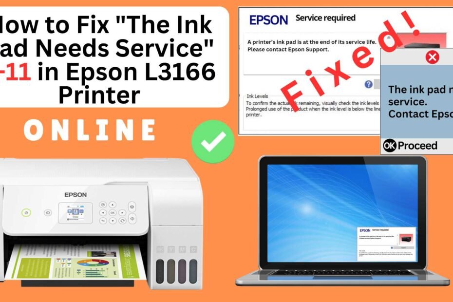 How to fix the ink pad needs service in Epson L3166 printer