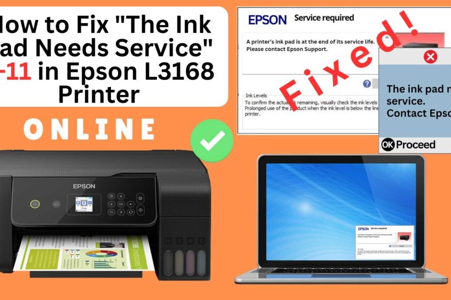 How to fix the ink pad needs service in Epson L3168 printer