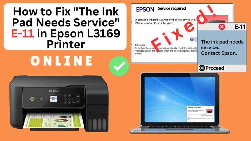 How to fix the ink pad needs service in Epson L3169 printer