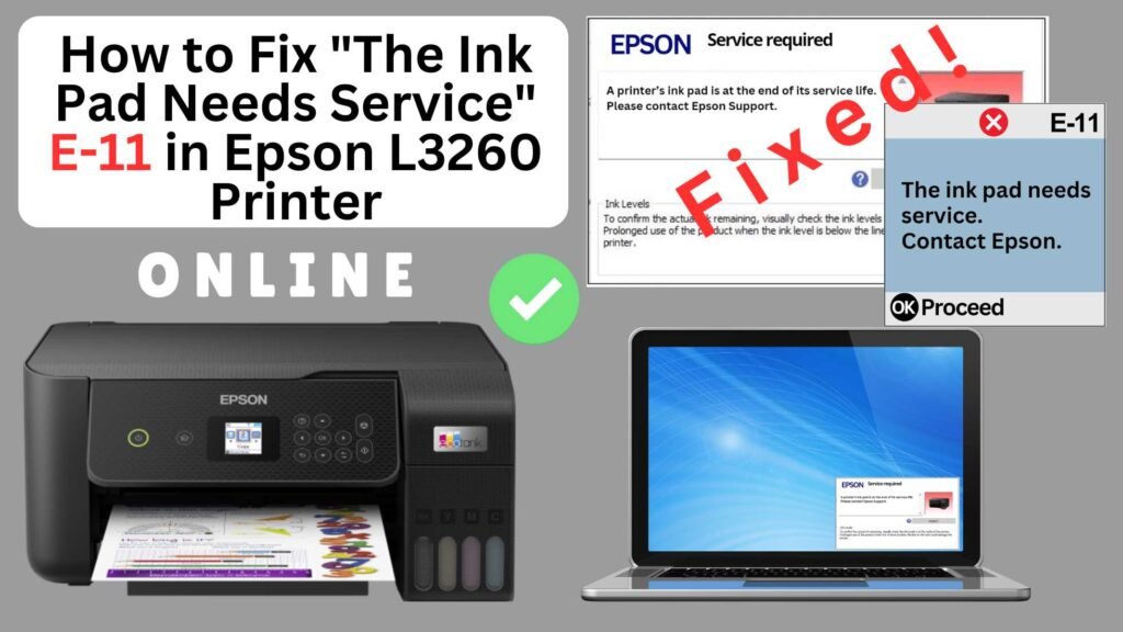 How to fix the ink pad needs service in Epson L3260 printer