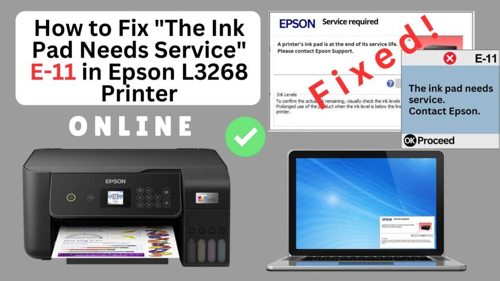 How to fix the ink pad needs service in Epson L3268 printer