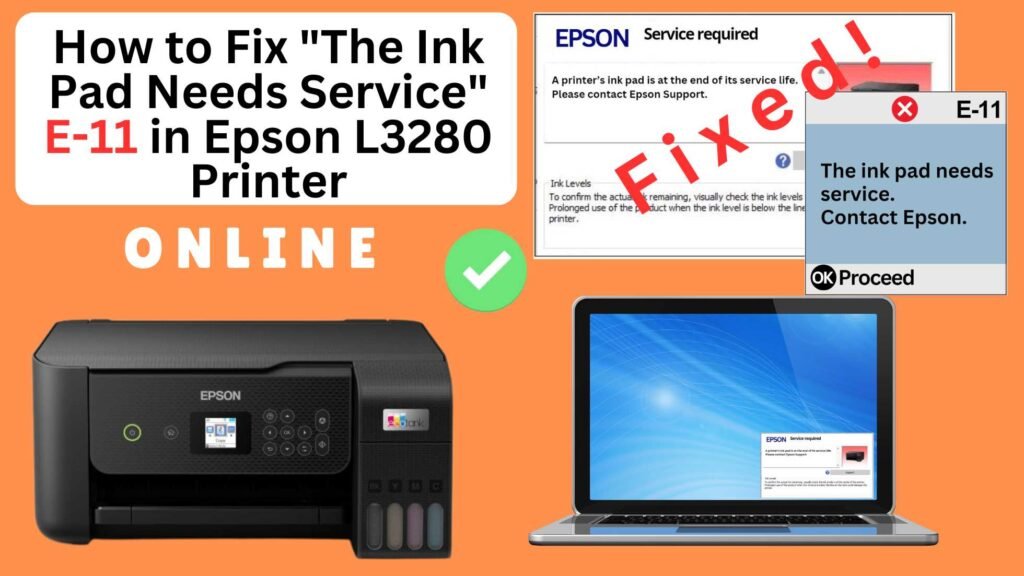 How to fix the ink pad needs service in Epson L3280 printer