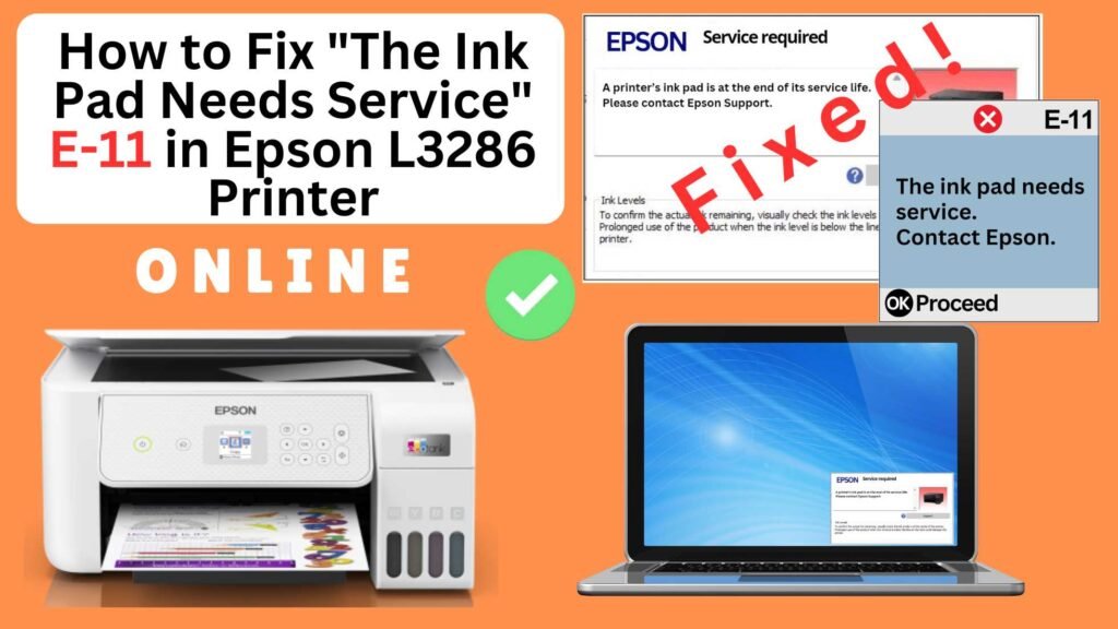 How to fix the ink pad needs service in Epson L3286 printer