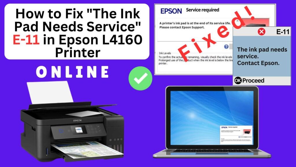 How to fix the ink pad needs service in Epson L4160 printer