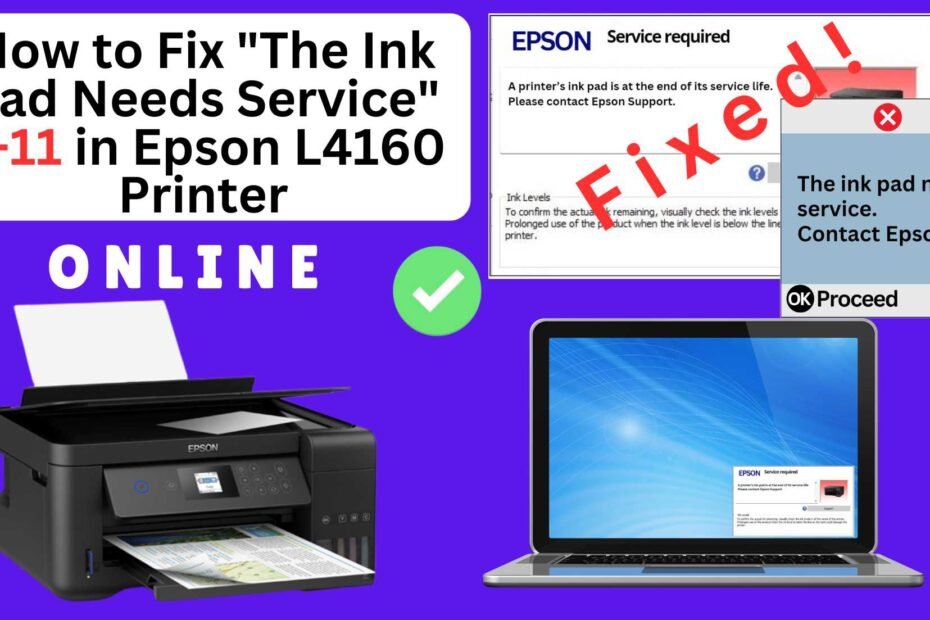 How to fix the ink pad needs service in Epson L4160 printer