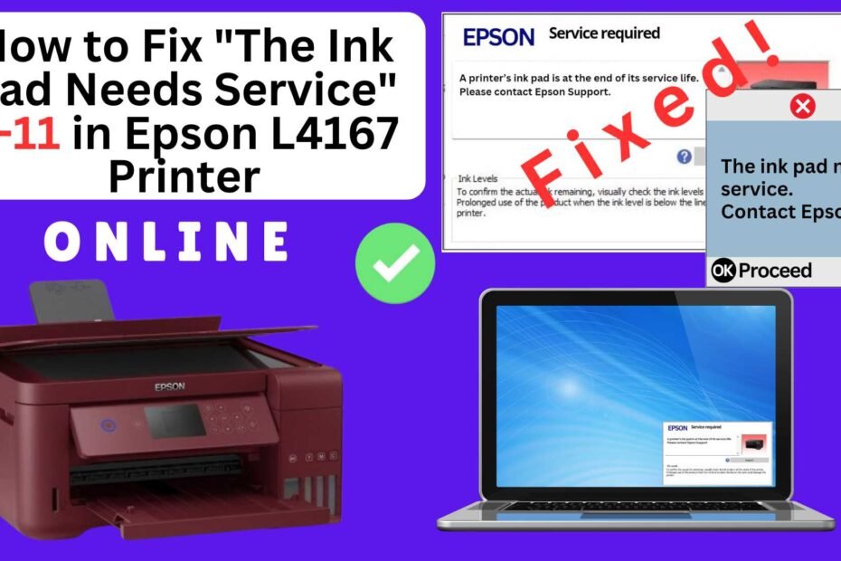 How to fix the ink pad needs service in Epson L4167 printer