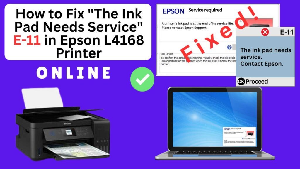 How to fix the ink pad needs service in Epson L4168 printer