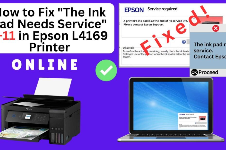 How to fix the ink pad needs service in Epson L4169 printer