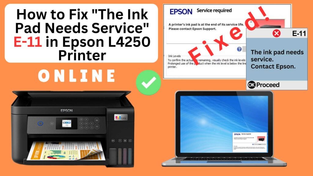 How to fix the ink pad needs service in Epson L4250 printer