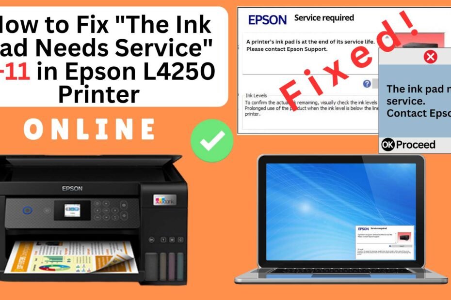 How to fix the ink pad needs service in Epson L4250 printer