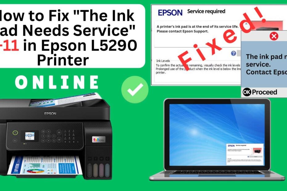 How to fix the ink pad needs service in Epson L5290 printer