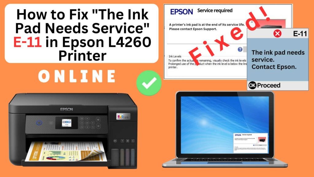 How to fix the ink pad needs service in Epson L4260 printer