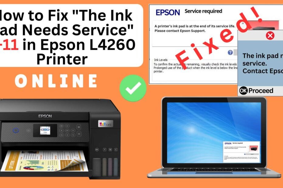 How to fix the ink pad needs service in Epson L4260 printer