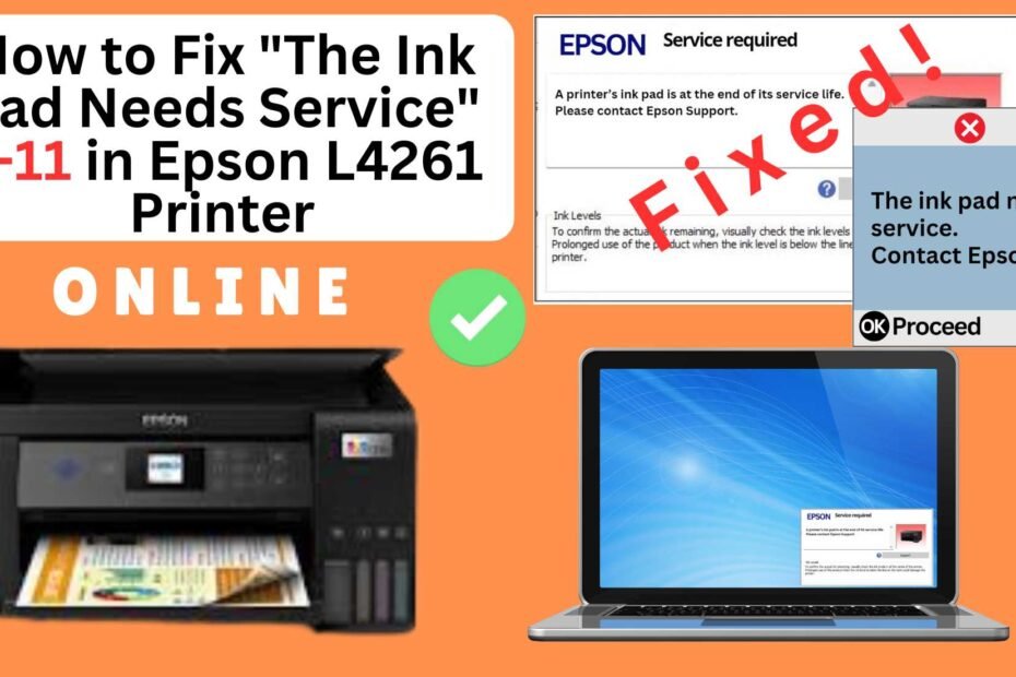 How to fix the ink pad needs service in Epson L4261 printer