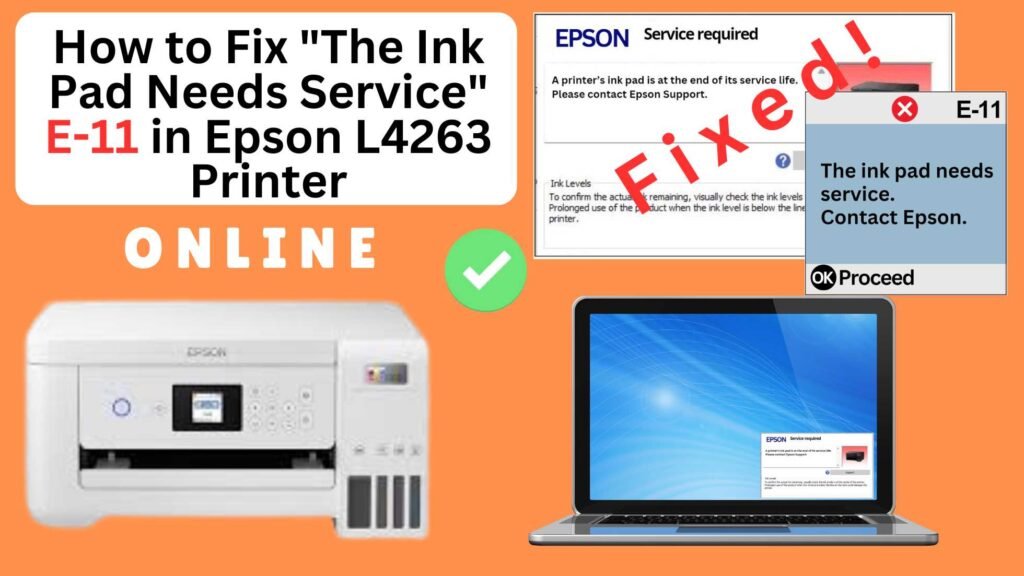 How to fix the ink pad needs service in Epson L4263 printer