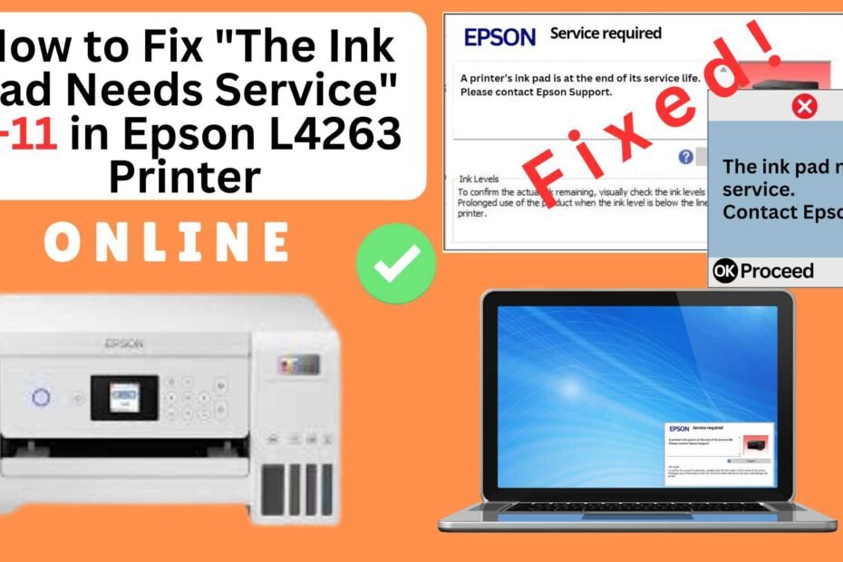 How to fix the ink pad needs service in Epson L4263 printer