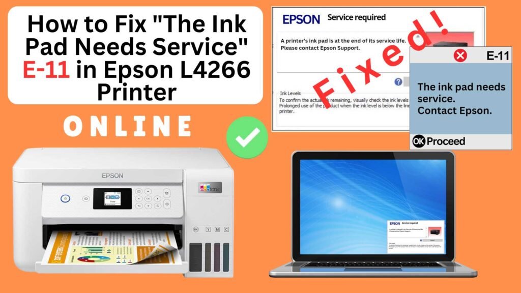 How to fix the ink pad needs service in Epson L4266 printer