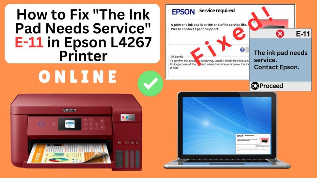 How to fix the ink pad needs service in Epson L4267 printer