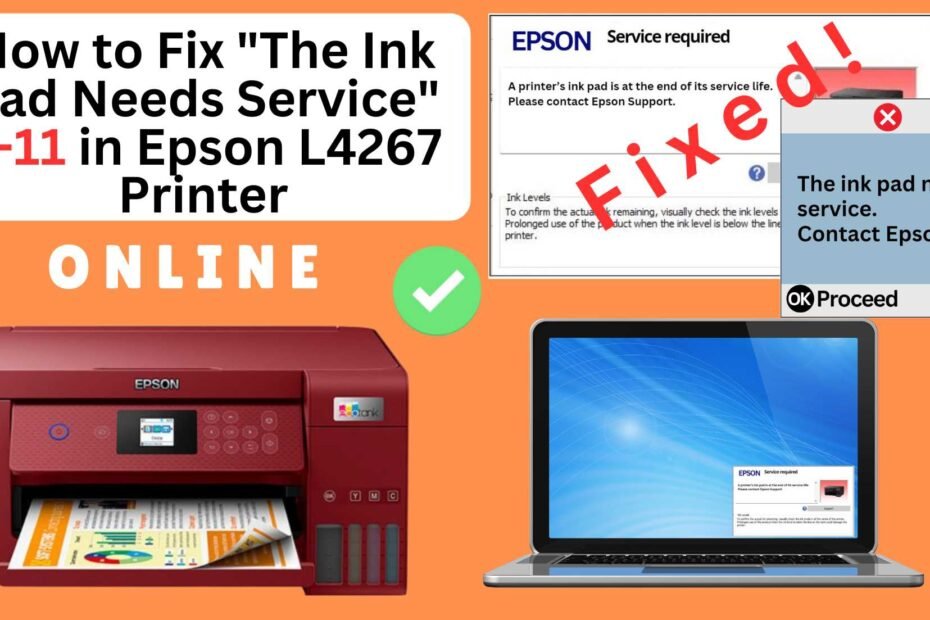 How to fix the ink pad needs service in Epson L4267 printer