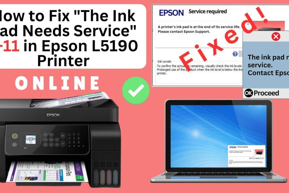 How to fix the ink pad needs service in Epson L5190 printer