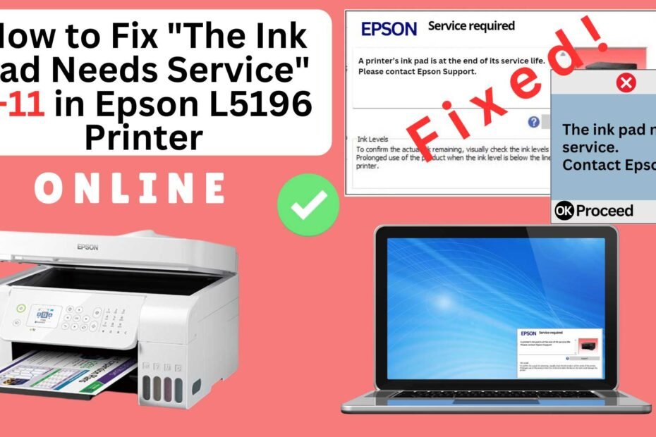 How to fix the ink pad needs service in Epson L5196 printer