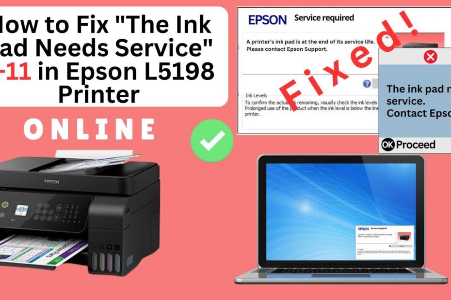 How to fix the ink pad needs service in Epson L5198 printer