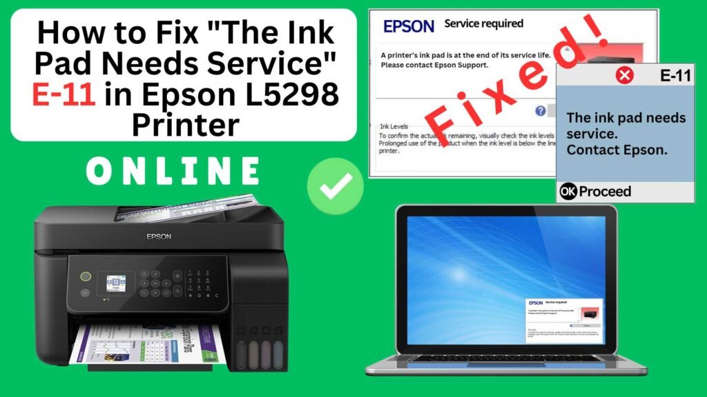 How to fix the ink pad needs service in Epson L5298 printer