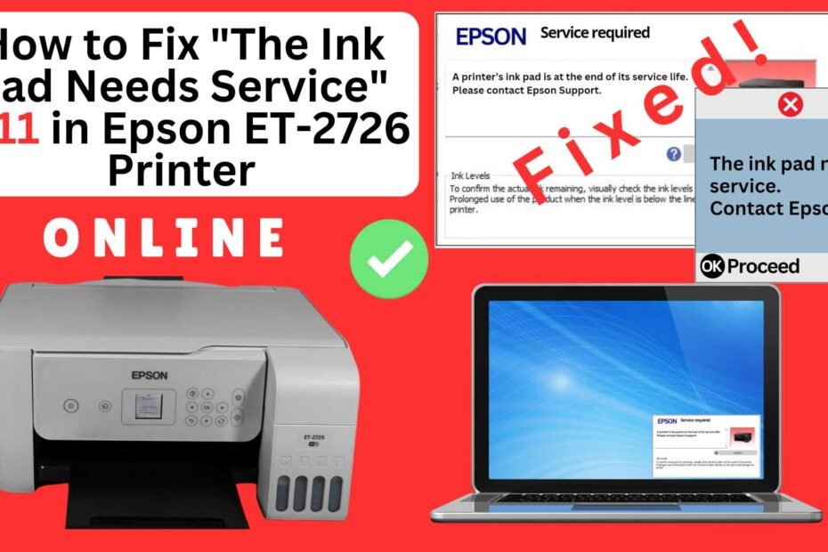 How to reset the Epson ET-2726 printer with Error E-11-The ink pad needs service