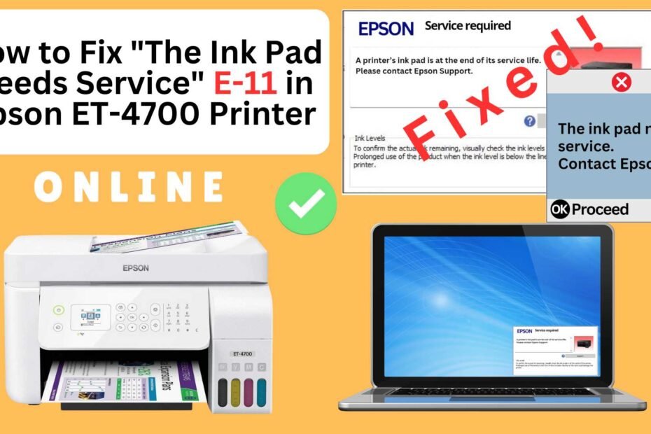 How to reset the Epson ET-4700 printer with Error E-11-The ink pad needs service